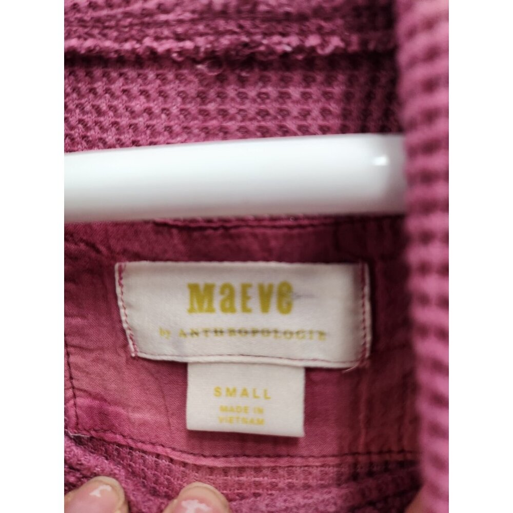 Anthropologie Maeve Womens Top Small Pink Tie Dye Thermal Cowl Neck BOHO - Picture 3 of 9